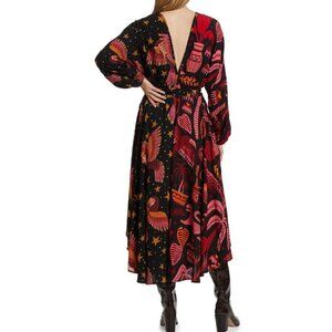 FARM RIO - Mixed black prints dress Long Sleeve Fall Winter